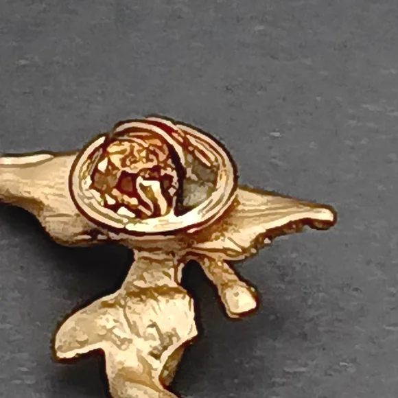 Gold Angel Cherub Pin with Clear Stone Accent - Women Jewelry - Picture 6 of 6